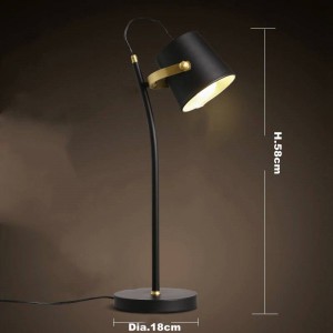Nordic Kurze moderne tischlampe Kreative schreibtisch licht Eisen kunst schwarz E27 led lampe studie schlafzimmer leuchte hause Leselampe