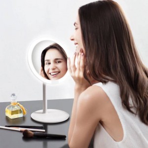 Rosa kosmetikspiegel desktop led lampe desktop smart füllen licht hause falten tragbaren schlafsaal spiegel mx12261555