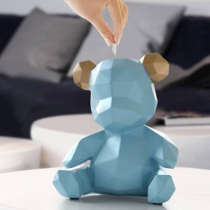 Harz Teddybär Figuren Kreative Spardose Geschenk Hochzeit Aufbewahrungsbox Geld Für Kinder Münzen Halter Box Kinder Spielzeug Münze Bank