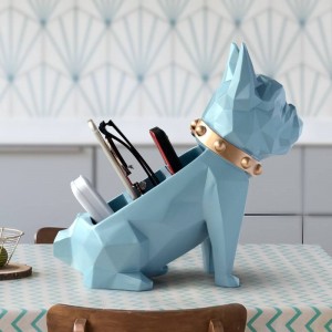 Aufbewahrungsbox für Wohnkultur Büro Handy Werkzeuge Steuerorganisator Harz Hund Statue Figur für Tisch Desktop Halter