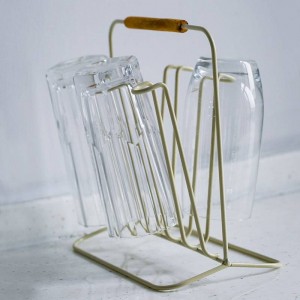 Holzgriff Metallregal Doppelseitige Einfache Nordic Flasche Becher Abfluss Lagerregal Wohnkultur Organizer für Küche