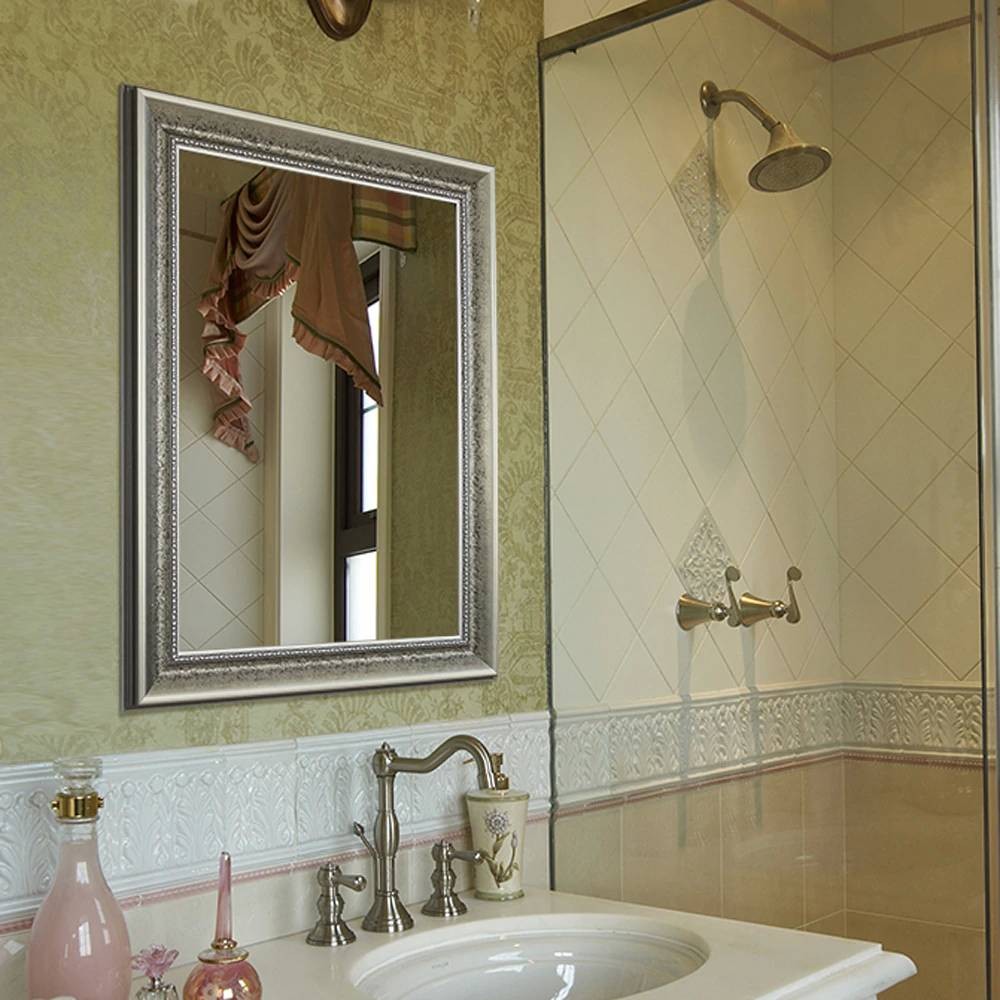 Luxus Badezimmerspiegel Retro quadratischer Wandspiegel Schlafzimmer