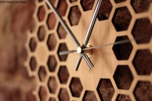 クリエイティブ六角形ログハニカム壁時計農村自然壁掛け時計家の装飾農家の装飾壁時計