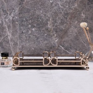 シンプルな長方形トレイ家の装飾デスクトップ茶セット収納トレイ浴室化粧品トレイ