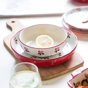 Set da pranzo per 4 persone Set di piatti da tavola in ceramica a 10 teste in ciliegio giapponese