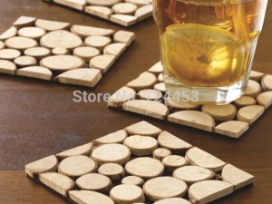 4 pz / pacco Tappetini per tazza in legno massello Sottobicchieri da tavolo Sottobicchieri europei 10x10 cm