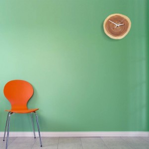 Creativo in legno massello Anello annuale Orologio muto semplice orologio da parete in legno naturale orologio da parete design moderno