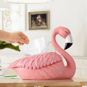 Flamingo Statua decorazione per casa ristorante ristorante portafazzoletti da tavolo ornamenti in resina scatola decorativa per tessuti