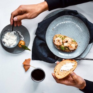 Set di stoviglie in ceramica di design giapponese KINGLANG Set di piatti in porcellana Ciotola per ristorante Ciotola QINGX
