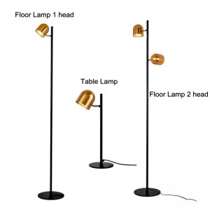 Lampada da terra a LED Lampada da terra di lusso color oro Corpo in metallo nuova lampada da tavolo moderna design semplicistico Lampada da terra novità