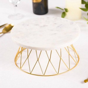 Ornamento naturale della decorazione del tavolo da pranzo del tavolo da taglio del vassoio del dolce di marmo