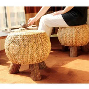 Rattan fatto a mano rustico poggiapiedi rotondo famiglia multifunzionale in legno 3 gambe portatile poggiapiedi pouf poggiapiedi regalo confortevole