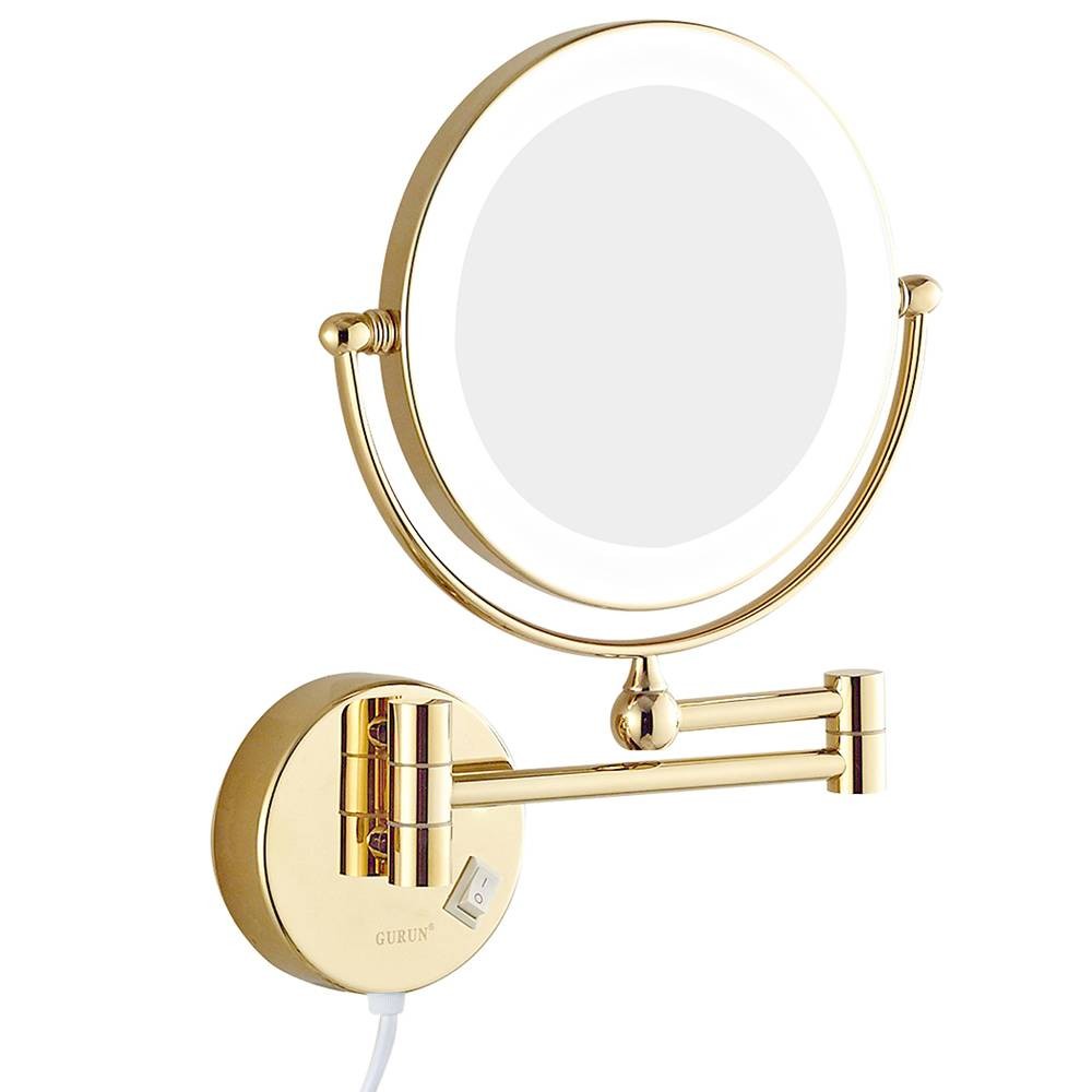 Specchi a parete specchio da toletta pieghevole da 87 volte ingranditore specchio da bellezza oro Specchio da trucco bifacciale in rame stile europeo specchio ingranditore 