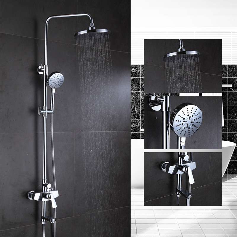 Luxury Shower Faucet Brass Chrome Wall, Wall Mount Bathtub Faucet Set