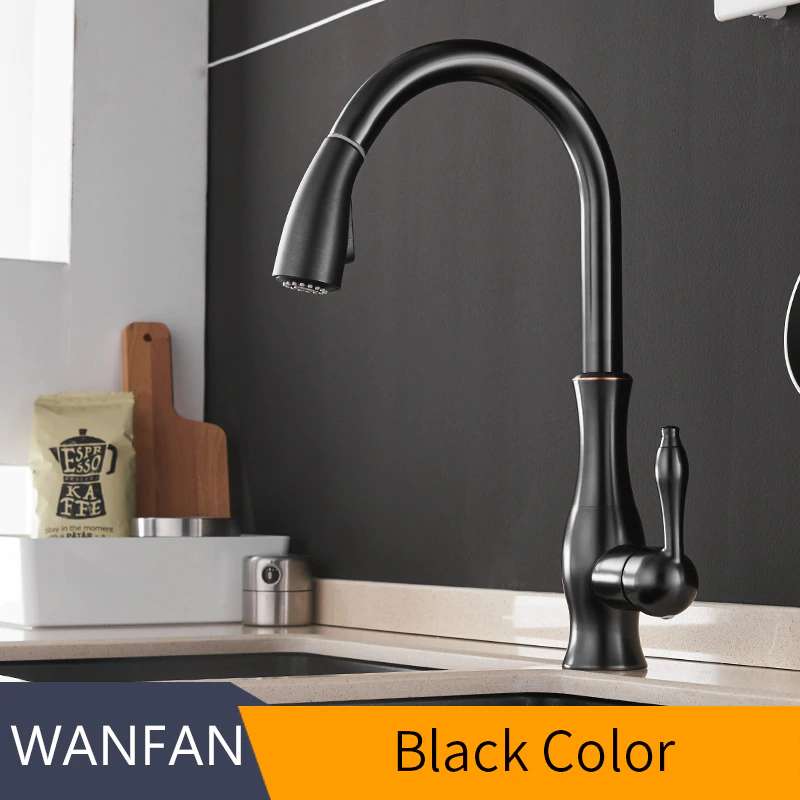 Luxury Kitchen Faucets Silver Single Handle Pull Out Kitchen Tap Single ...