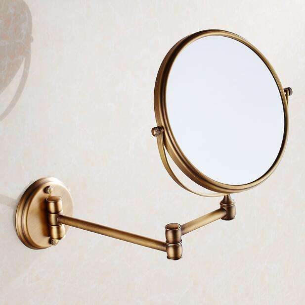 Specchio da trucco a led specchio girevole a 360 gradi e allungabile con spina,nero,5X specchio da barba da parete per bagno specchio da trucco con ingrandimento in ottone da 8 pollici 