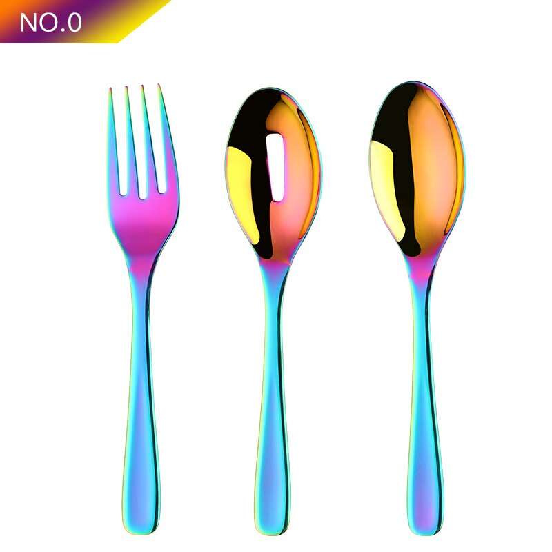 Luxury 3 Pieces Big Size Tableware Serving Spoons & Fork Salad ...